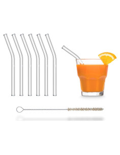 Pajitas de Vidrio HALM 15 cm Reutilizables - 6 Unidades Ecológicas