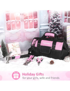 Juego de Herramientas FASTPRO Rosa 220 Piezas con Bolsa 30.48 cm 2