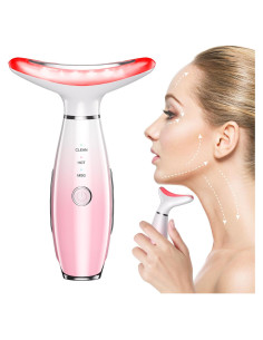 Masajeador Facial 3 en 1 NUAKENE Rosa, Calor y Vibración