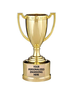 Trofeo Copa de Oro Crown 13.97 cm Personalizado Grabado Gratis