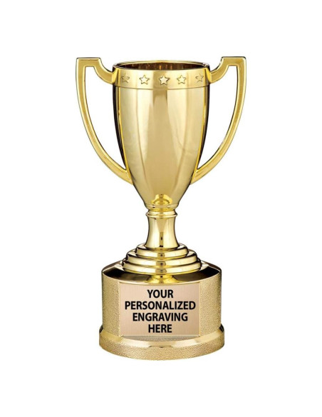 Trofeo Copa de Oro Crown 13.97 cm Personalizado Grabado Gratis