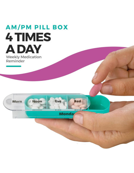 Organizador Semanal de Pastillas MEDca, 7 Compartimentos Apilables