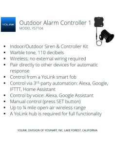 Kit Alarma Inteligente YoLink con Sirena 110 dB Inalámbrica 2