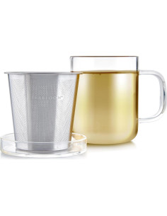 Taza de Vidrio Borosilicato Teabloom con Infusor de Acero 240 ml 2