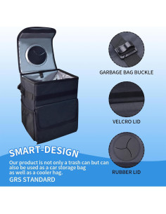 Cubo de Basura Plegable para Auto ILLINOS 19x15x23cm Impermeable 2