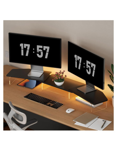 Soporte Elevador de Monitor Doble AFOOYO Ajustable 112.8 cm