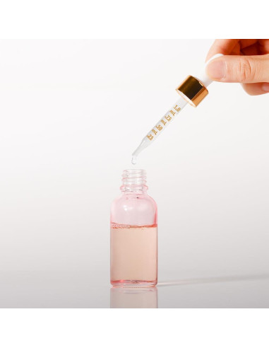 Botella de Goteo de Vidrio 30ml StellaCare Rosa a Prueba de Fugas