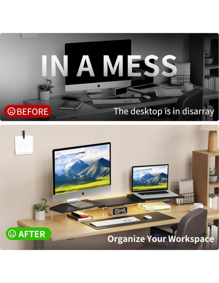 Soporte Elevador de Monitor Doble AFOOYO Ajustable 112.8 cm Soporte Elevador de Monitor Doble AFOOYO Ajustable 112.8 cm