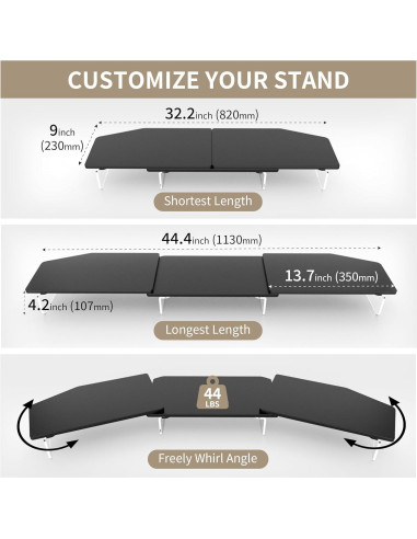 Soporte Elevador de Monitor Doble AFOOYO Ajustable 112.8 cm