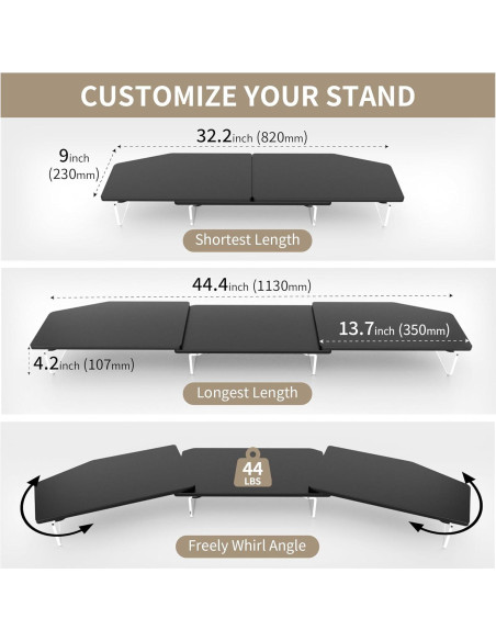 Soporte Elevador de Monitor Doble AFOOYO Ajustable 112.8 cm Soporte Elevador de Monitor Doble AFOOYO Ajustable 112.8 cm