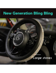 Funda de Volante PINCTROT Super Brillante 15 Pulgadas Plata 2