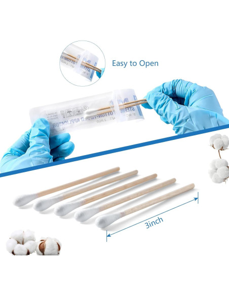 Bastones de Algodón Estériles JMU 3" (7.62 cm) - Pack 200
