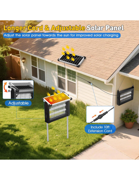 Asesino de Mosquitos Solar Zwiran 4500V Impermeable 2.29kg