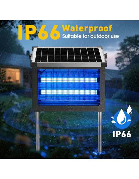 Asesino de Mosquitos Solar Zwiran 4500V Impermeable 2.29kg