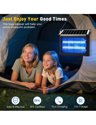 Asesino de Mosquitos Solar Zwiran 4500V Impermeable 2.29kg