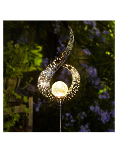 Luces Solares de Jardín HOMEIMPRO, LED Flor de Vidrio Impermeable