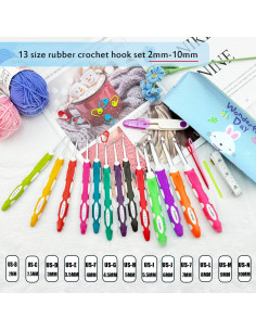 Juego de Ganchillos Ergonómicos Weabetfu 2mm a 10mm con Estuche 2