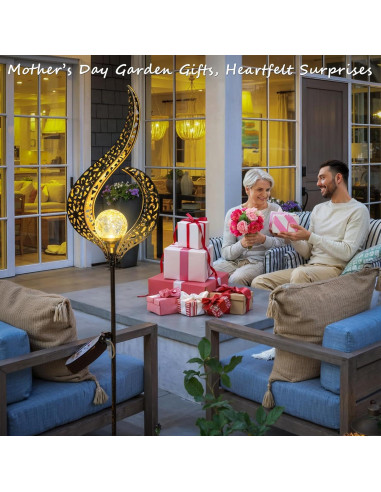 Luces Solares de Jardín HOMEIMPRO, LED Flor de Vidrio Impermeable