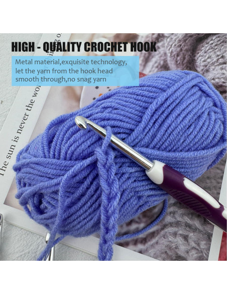 Juego de Ganchillos Ergonómicos Weabetfu 2mm a 10mm con Estuche