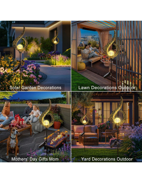 Luces Solares de Jardín HOMEIMPRO, LED Flor de Vidrio Impermeable