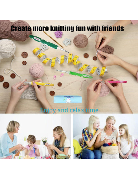 Juego de Ganchillos Ergonómicos Weabetfu 2mm a 10mm con Estuche