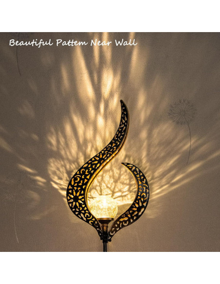 Luces Solares de Jardín HOMEIMPRO, LED Flor de Vidrio Impermeable