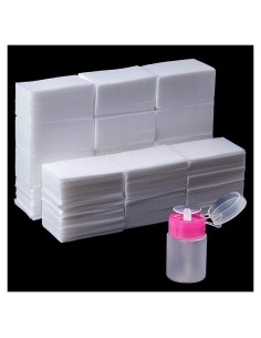 1000 Toallitas de Algodón Sin Pelusa + Botella Dispensadora