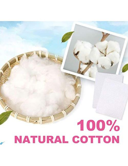 1000 Toallitas de Algodón Sin Pelusa + Botella Dispensadora