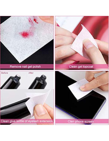 1000 Toallitas de Algodón Sin Pelusa + Botella Dispensadora