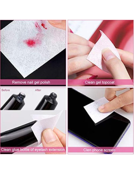 1000 Toallitas de Algodón Sin Pelusa + Botella Dispensadora