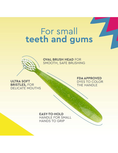 Cepillo de dientes RADIUS Totz para niños, 6 unidades, cerdas suaves