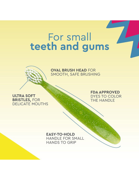 Cepillo de dientes RADIUS Totz para niños, 6 unidades, cerdas suaves
