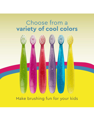 Cepillo de dientes RADIUS Totz para niños, 6 unidades, cerdas suaves
