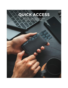 Cartera Portatarjetas VULKIT Minimalista con Bloqueo RFID 12 Tarjetas 2