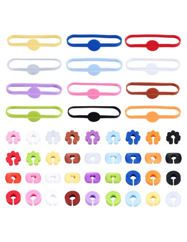 48 Marcadores de Copas de Vino Silicona Multicolor QWLWBU