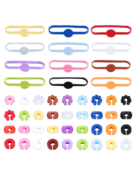 48 Marcadores de Copas de Vino Silicona Multicolor QWLWBU