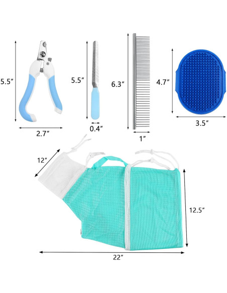 Juego de baño para gatos JULMELON 10 PCS con cepillo y cortauñas