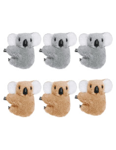 Set de Clips de Koala Buddy - 6 Piezas 5cm - Gris y Caqui