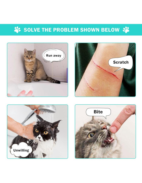 Juego de baño para gatos JULMELON 10 PCS con cepillo y cortauñas