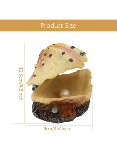 Decoración de Acuario Abnaok - Concha de Almeja Beige 13cm 2