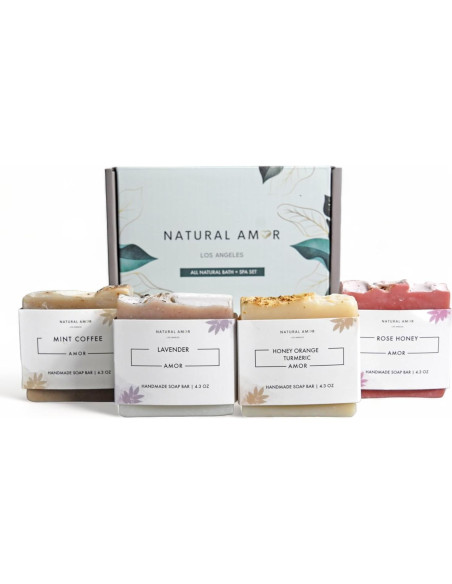 Set de Jabón Orgánico Natural Amor - 4 Barras de 121.9g
