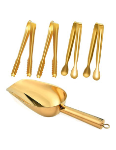 Cuchara de Hielo y Pinzas de Acero Inoxidable REJZZDKOE Oro