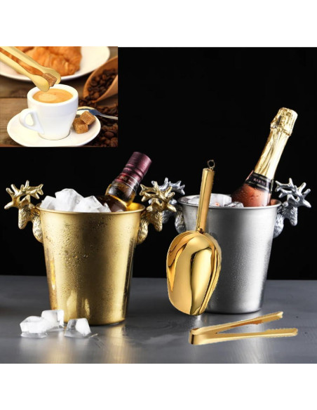 Cuchara de Hielo y Pinzas de Acero Inoxidable REJZZDKOE Oro