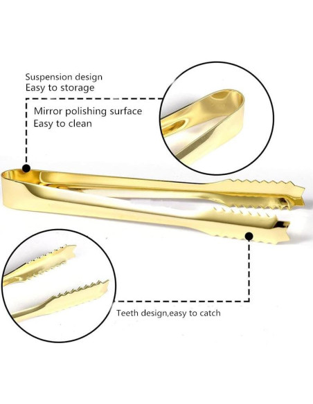 Cuchara de Hielo y Pinzas de Acero Inoxidable REJZZDKOE Oro