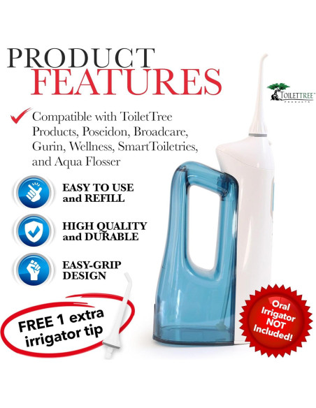 Tanque de Agua Extendida ToiletTree para Irrigador Oral Azul