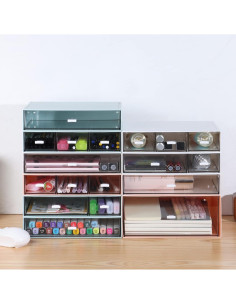 Organizador de Escritorio Apilable OSsteed con 1 Cajón Rosa 2