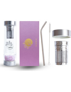 Botella Infusora de Té Ojasvit de Vidrio Doble Pared 0.35L 2