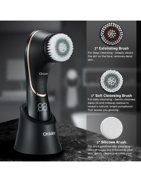 Cepillo Facial Eléctrico Orauley IPX7 Recargable 4 Cabezas Cepillo Facial Eléctrico Orauley IPX7 Recargable 4 Cabezas
