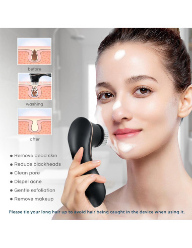 Cepillo Facial Eléctrico Orauley IPX7 Recargable 4 Cabezas