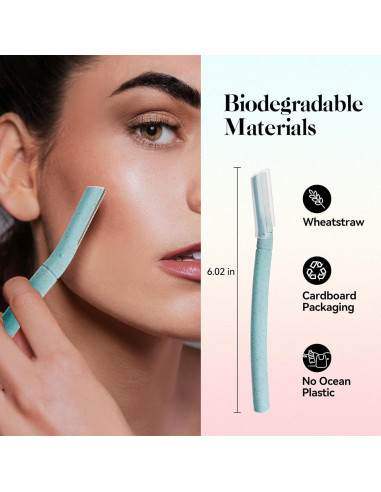 Navajas de Dermaplaning EROWZOLA 6pcs para Cejas y Vello Facial